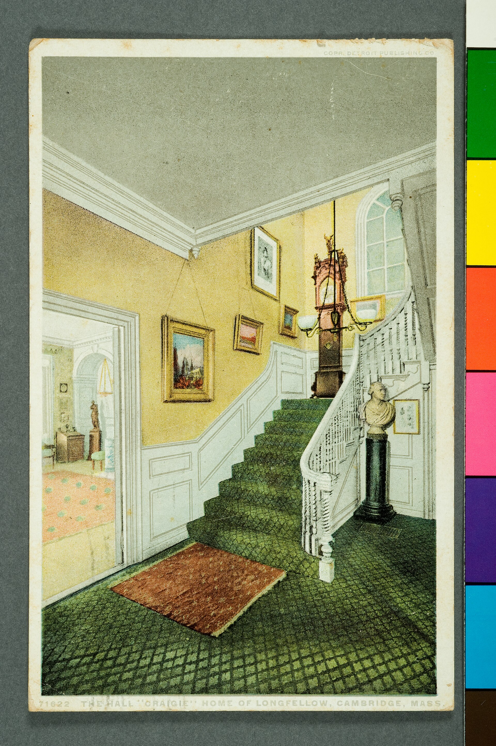 Imagem de referência de The Hall ''Craigie'' Home of Longfellow, Cambridge, Mass, descrito nos dados abertos como item da Coleção Cartões Postais, no Museu Paulista